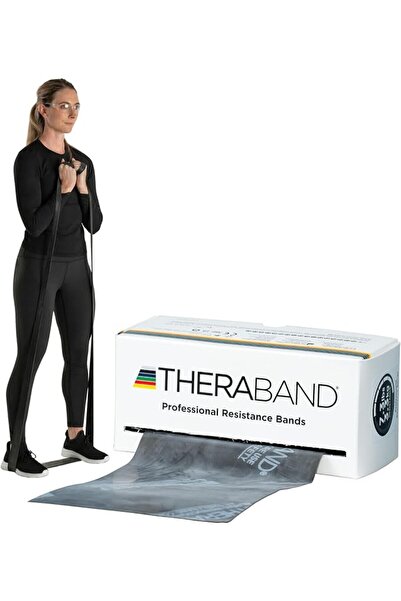 THERABAND أشرطة مقاومة، لفة بطول 6 ياردات، شريط لاتكس مرن احترافي للياقة البد...