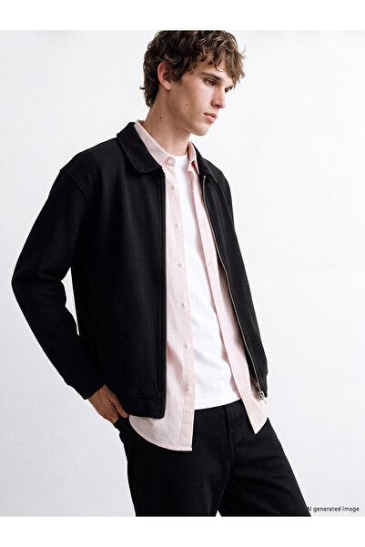 LC Waikiki Lcw Vision Black Men's Cardigan with Nevavm Difference