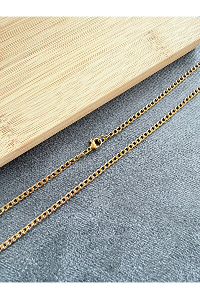 Rupen Kraft Gold model gourmet steel necklace gold steel chain 2 mm