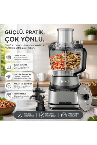 nelix Ninja Mutfak Robotu "Hamurdan Rendeye Tek Makinede Hazırlık"