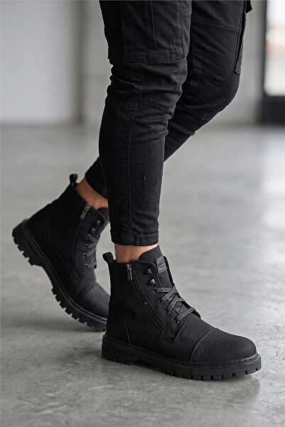M.P. 262-5378 Men's Nubuck Leather Boots Black