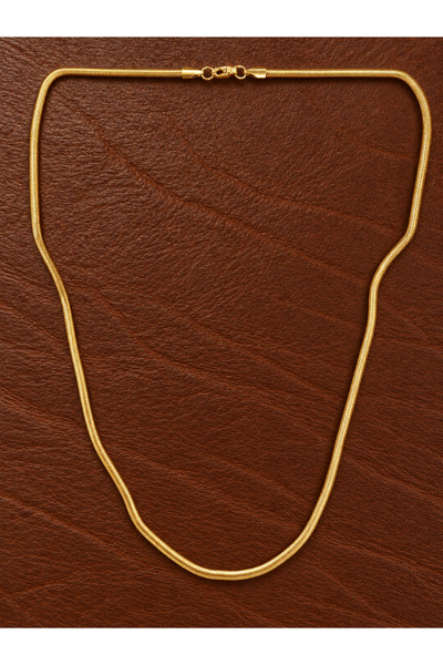 Aida Jewelss Gold Model Crushed Snake Chain Steel Necklace Gold Steel Chain 3mm