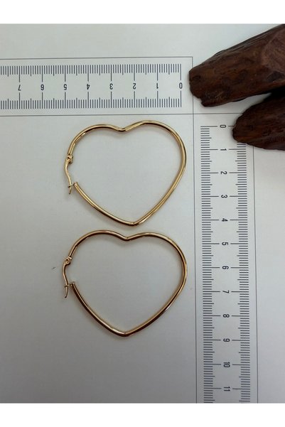 Rupen Kraft 316l surgical steel heart earrings gold color heart hoop earrings