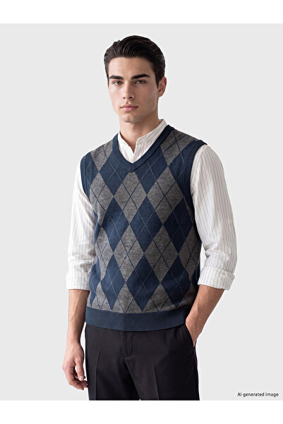 LC Waikiki Lcwaikiki Classic Indigo Knitwear with Nevavm Difference, Diamond ...