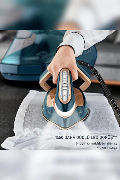 TEFAL Pro Express Vision Max GV9920 3000W 9 Bar 850 g/dk Şok Buhar Kazanlı Ütü + Tüy Temizleme Makinesi Hediye