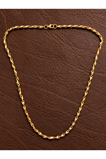 Aida Jewelss Gold Model Arpa Steel Necklace 2,5mm Gold Steel Necklace