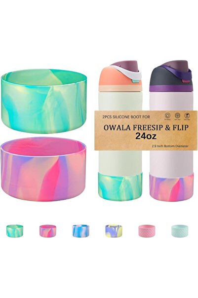GENERAL HEYSKAY 2PCS Silicone Boot for Owala Flask Water Bottle 24oz 32oz 40o...
