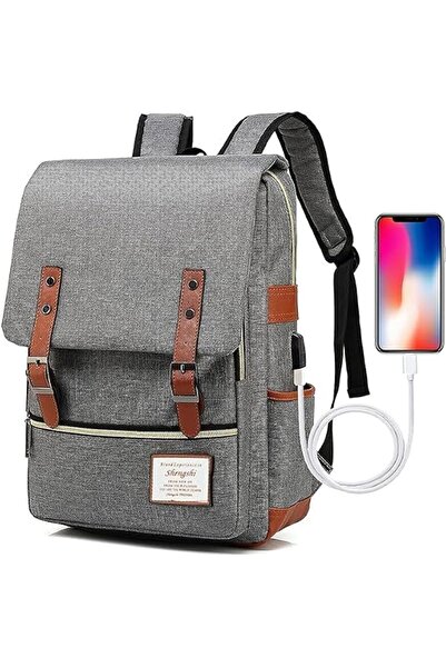 Yelajoy Vintage Laptop Backpack,Unisex USB Charging Port Daypack
