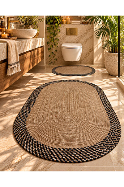 evdeucuz Jüt Hasır BÜYÜK BOY 2’li Banyo Paspas Takımı 70x120 ve 40x60 Klozet ...