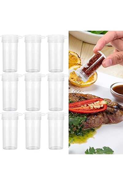 KASTWAVE Mini Plastic Spice Jars, Small Salt Shaker Containers with Lids, Tra...