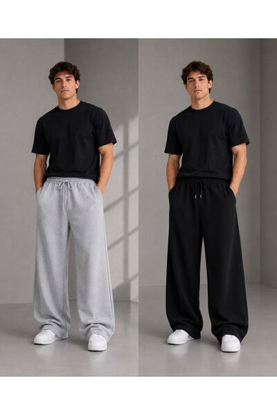 MİTO SPORT 2 Pieces Men's Black and Gray Sweatpants