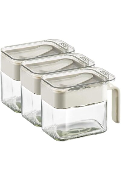 Yelajoy Spice Containers, 3-Pack Glass Seasoning Jars with Spoons and Dustpro...