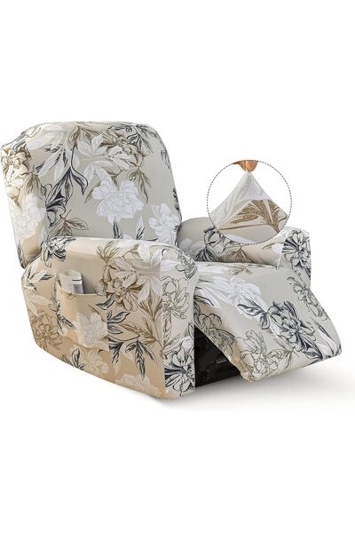 Generic Recliner Slipcover-Stretch Soft Slip Reclining Chair Slipcovers 4 -Pi...