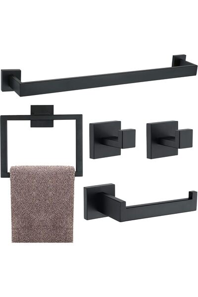 Generic 5 Pieces Bathroom Hardware Accessories Set Polished Chrome, 24Inch Ba...