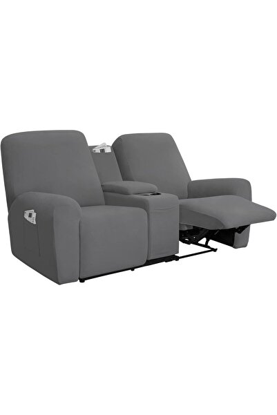 Generic Stretch Recliner Loveseat Cover with Center Console Sofa Slipcover So...