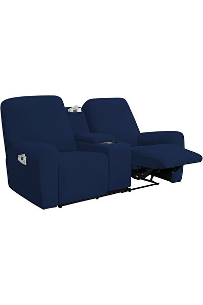 Generic Stretch Recliner Loveseat Cover with Center Console Sofa Slipcover So...