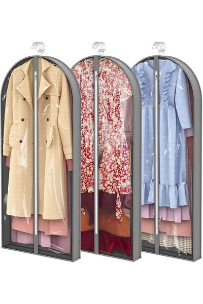 GENERAL 60" Long Dress Garment Bags for Closet Storage with 4" Gussetes Hangi...