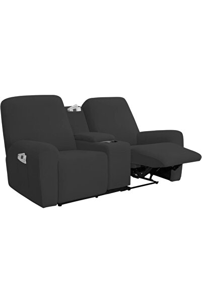 Generic Stretch Recliner Loveseat Cover with Center Console Sofa Slipcover So...