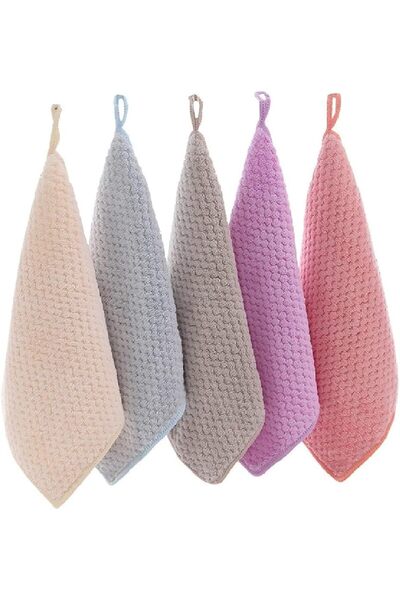 Generic 5 Piece Hand Towel with Loop Soft Fast Drying Hand Towel for Kitchen ...