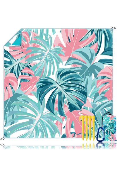Generic Beach Blanket Sandproof Waterproof 79 x 83 Oversized Beach Mat Sand F...