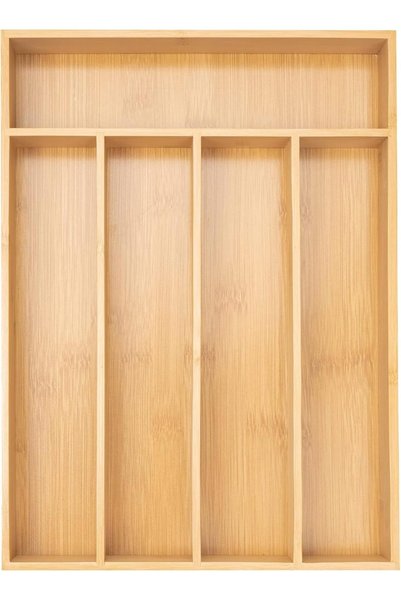 Generic Bamboo Drawer Organizer, Cutlery Tray for Kitchen Utensils, Silverwar...