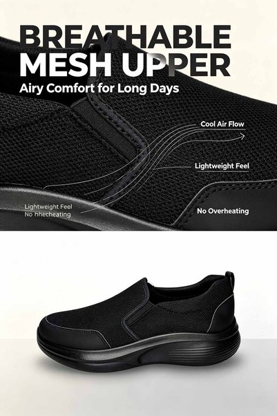 Amity Footwear KSA أحذية لوفر شبكية طبية الطراز مع نعل خارجي مطاطي مضاد للانزلاق