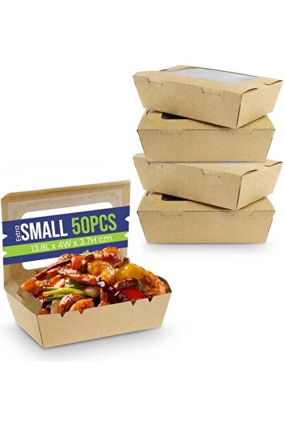Generic SNH Packing Kraft Lunch Box Extra Small With Window, Grease-Resistant...