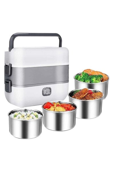 Generic Portable Self Cooking Electric Lunch Box, Mini Rice Cooker, 2 Layers ...