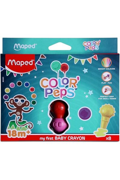 Maped Colour Peps My Baby Easy Grip Crayon 6-Pieces Set, Multicolour