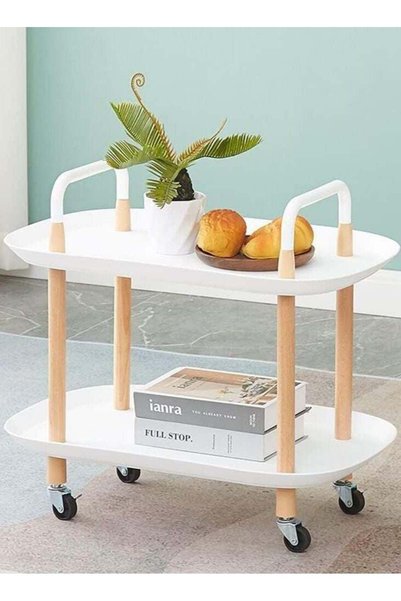 Generic Rolling Cart, 2 Tier Utility Cart Mobile Storage Shelves Rolling Kitc...