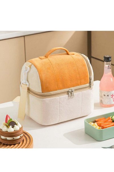 Generic Toast bento Bag, Double-Layer Thickened Insulated Bag, Shoulder Handy...