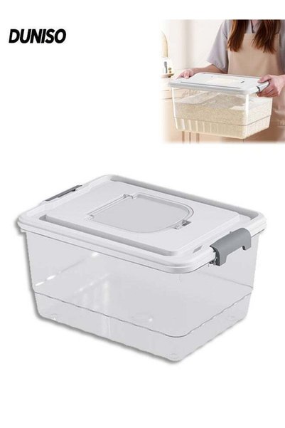 Generic Rice Storage Container, Kitchen multifunctional grain container, Airt...