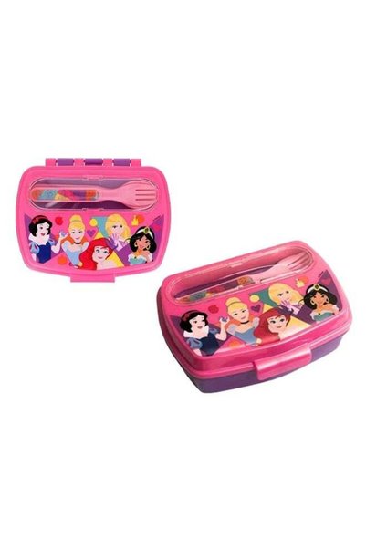 Generic Stor Princess 1190ml Plastic Funny Lunch Box for Kids with Spoon & Fo...