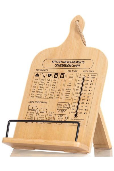 Generic Bamboo Cookbook Stand, Sturdy Cook Book Holder, Recipe Book Holder wi...