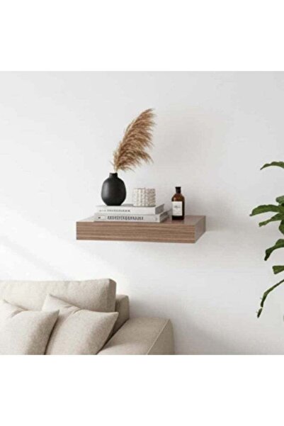 Generic Floating Wall Shelf 25x4x25cm - Walnut Walnut 25x25x3.8cm