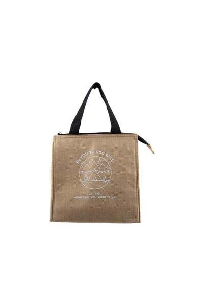 Generic DAISO Wide Gusset Lunch Bag - Beige