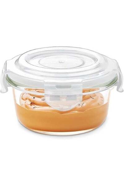 Generic FOOD STORAGE CONTAINER MICROWAVE SAFE CONTAINER 240 ML ROUND GLASS ST...