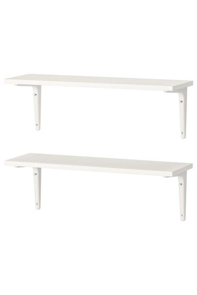 Generic Wall Shelf Combination with Brackets, White, 59 x 20 cm, 2 Shelves, 1...