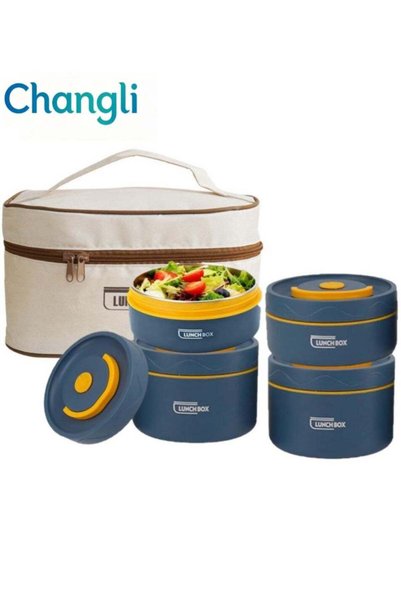 Generic Portable Insulated Food Lunch Container Set with Thermal Lunch Box, 4...