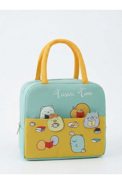 Generic Mobcos Teisure Time Sky Blue Large Capacity Insulated Lunch Bag | Wat...