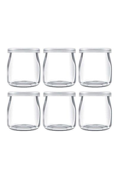 Generic 200ml Yogurt Pudding Glass Jars with Plastic Lids Mini Cup Small Glas...