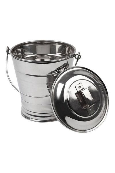 Generic Stainless Steel Bucket With Lid Silver 1Liters