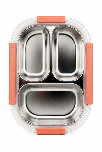 Generic 700ml Stainless Steel Lunch Box with 3 Compartments, Leakproof Bento ...