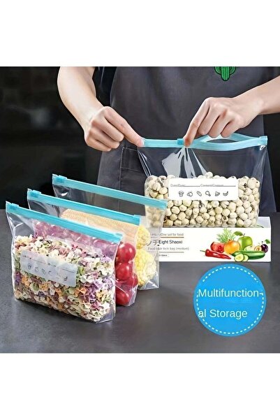 Generic Reusable Food Storage Freezer Bags 15Pcs, Leakproof Zipper Lock Seali...