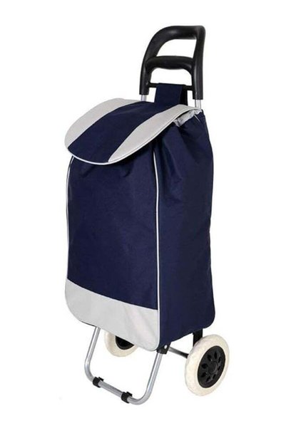 Generic Folding Essential Shopping Trolley Fabric Luggage Bag with 2 Wheels