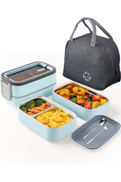 Generic Stainless Steel Lunch Box Insulated Bento Box Multifunctional Contain...
