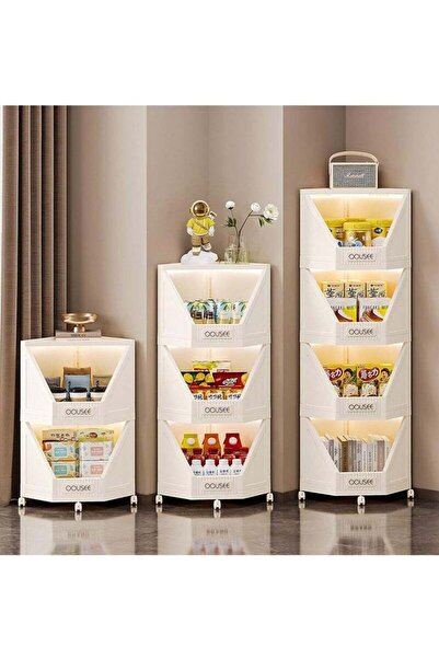 Generic 4-Tier Corner Storage Shelf, Stackable Rotating Corner Organizer with...