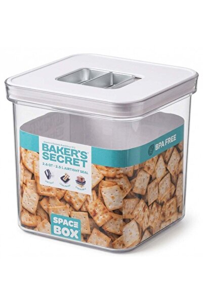 Generic Baker's Secret Space Box Square Airtight Food Storage Container 2.5L,...