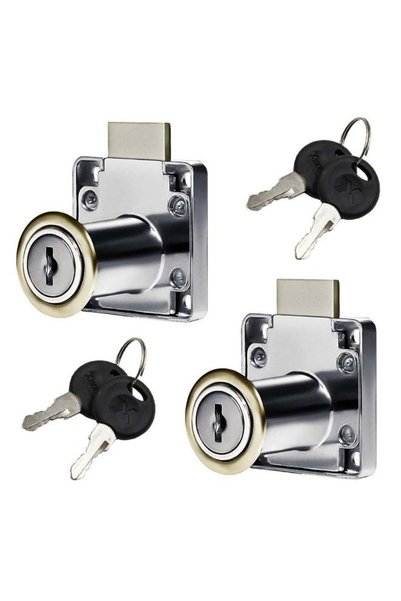 Generic AL ARQAM 2pcs 32mm Cabinet Locks with Keys – Zinc Alloy Drawer & Show...