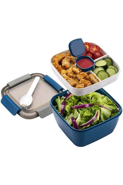 Generic Lunch Box, Portable Bento Box with Fork, Plastic Fresh Keeping Lunch ...
